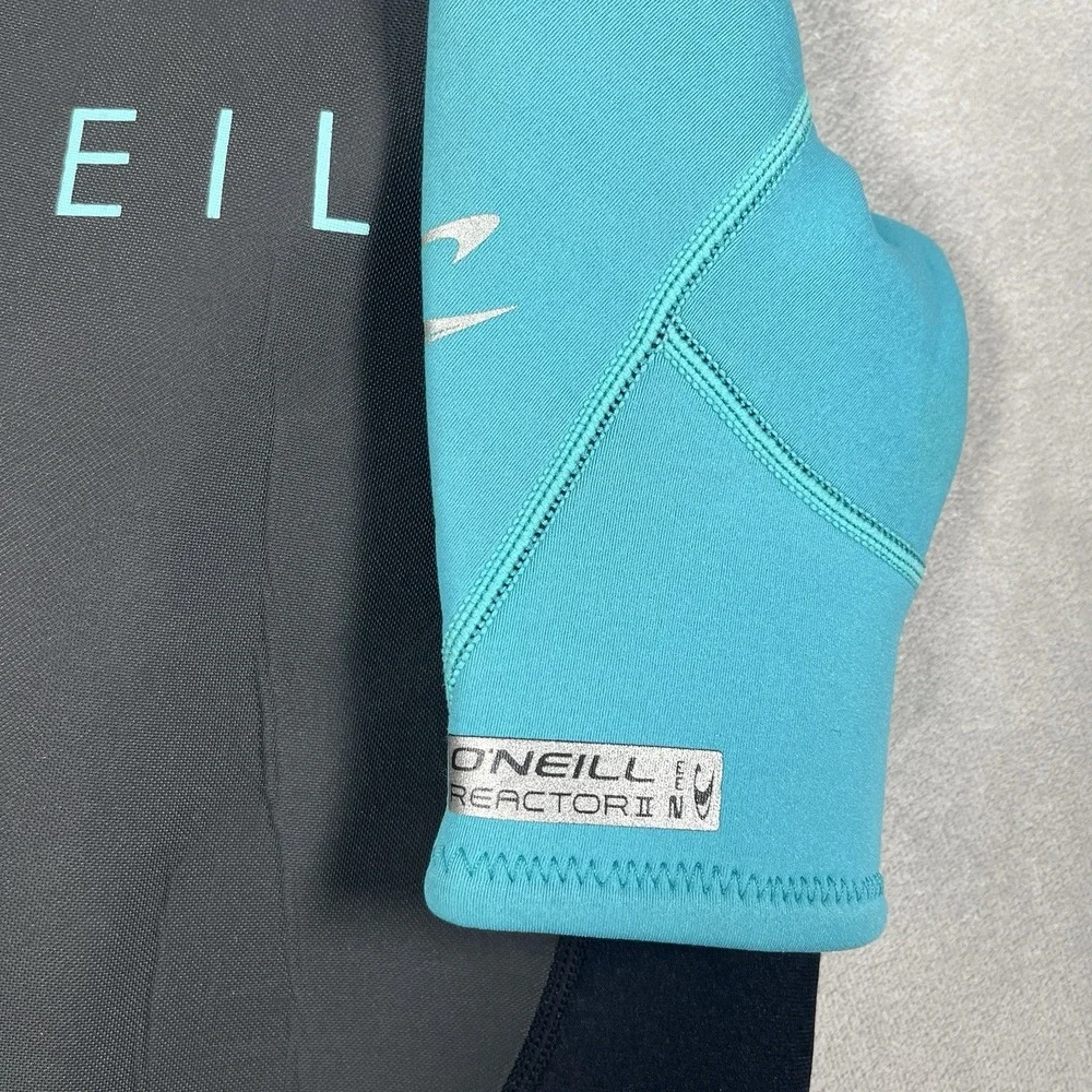 O'Neill Youth Reactor-2 2mm Back Zip Spring Wetsuit,‎ Size 12 Black/Aqua